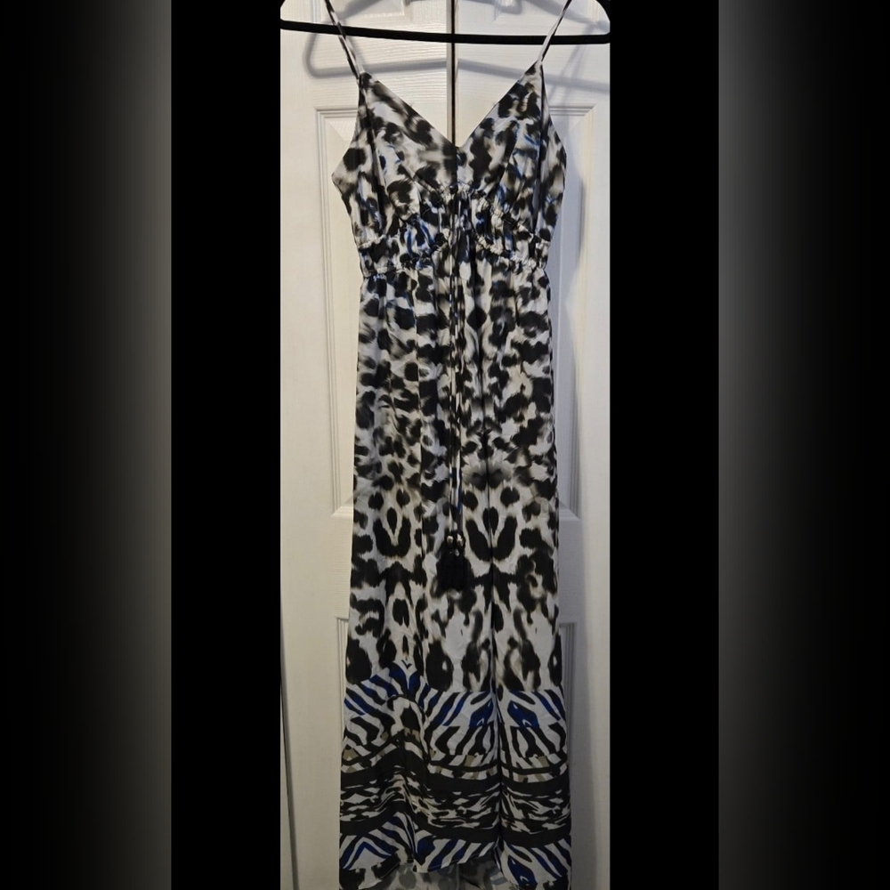 Jennifer Lopez Printed Leopard Zebra Maxi Dress Size X-Small New With Tags